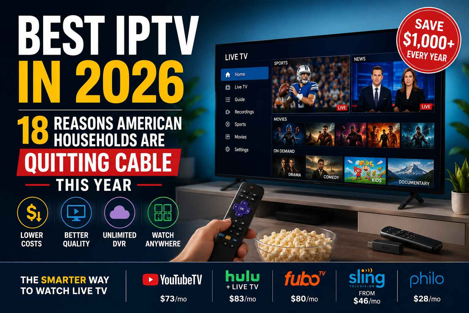 Best IPTV in 2026: 18 Reasons American Households Are Quitting Cable This Year